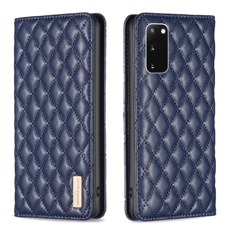 Custodia per telefono a conchiglia in pelle magnetica Diamond Lattice, For Samsung Galaxy S20 FE, For Samsung Galaxy S20, For Samsung Galaxy S21+ 5G, For Samsung Galaxy S21 Ultra 5G