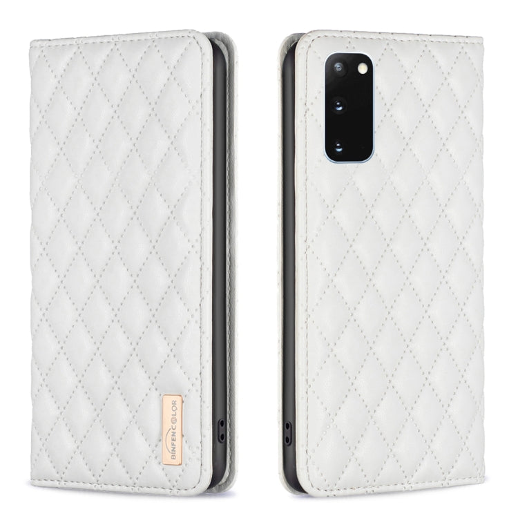 Custodia per telefono a conchiglia in pelle magnetica Diamond Lattice, For Samsung Galaxy S20 FE, For Samsung Galaxy S20, For Samsung Galaxy S21+ 5G, For Samsung Galaxy S21 Ultra 5G
