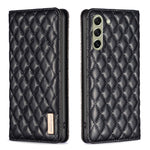 Custodia per telefono a conchiglia in pelle magnetica Diamond Lattice, For Samsung Galaxy S21 FE 5G, For Samsung Galaxy S21 5G, For Samsung Galaxy S22+ 5G, For Samsung Galaxy S22 Ultra 5G