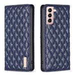 Custodia per telefono a conchiglia in pelle magnetica Diamond Lattice, For Samsung Galaxy S21 FE 5G, For Samsung Galaxy S21 5G, For Samsung Galaxy S22+ 5G, For Samsung Galaxy S22 Ultra 5G