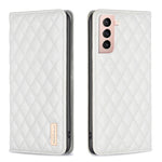 Custodia per telefono a conchiglia in pelle magnetica Diamond Lattice, For Samsung Galaxy S21 FE 5G, For Samsung Galaxy S21 5G, For Samsung Galaxy S22+ 5G, For Samsung Galaxy S22 Ultra 5G