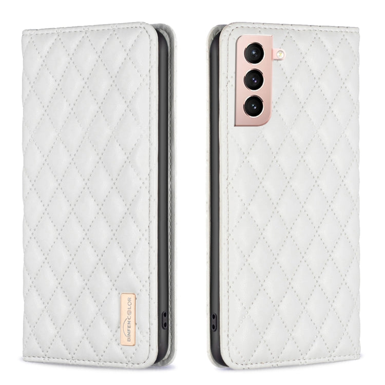 Custodia per telefono a conchiglia in pelle magnetica Diamond Lattice, For Samsung Galaxy S21 FE 5G, For Samsung Galaxy S21 5G, For Samsung Galaxy S22+ 5G, For Samsung Galaxy S22 Ultra 5G