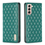 Custodia per telefono a conchiglia in pelle magnetica Diamond Lattice, For Samsung Galaxy S21 FE 5G, For Samsung Galaxy S21 5G, For Samsung Galaxy S22+ 5G, For Samsung Galaxy S22 Ultra 5G