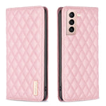 Custodia per telefono a conchiglia in pelle magnetica Diamond Lattice, For Samsung Galaxy S21 FE 5G, For Samsung Galaxy S21 5G, For Samsung Galaxy S22+ 5G, For Samsung Galaxy S22 Ultra 5G