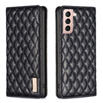 Custodia per telefono a conchiglia in pelle magnetica Diamond Lattice, For Samsung Galaxy S21 FE 5G, For Samsung Galaxy S21 5G, For Samsung Galaxy S22+ 5G, For Samsung Galaxy S22 Ultra 5G