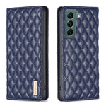 Custodia per telefono a conchiglia in pelle magnetica Diamond Lattice, For Samsung Galaxy S21 FE 5G, For Samsung Galaxy S21 5G, For Samsung Galaxy S22+ 5G, For Samsung Galaxy S22 Ultra 5G