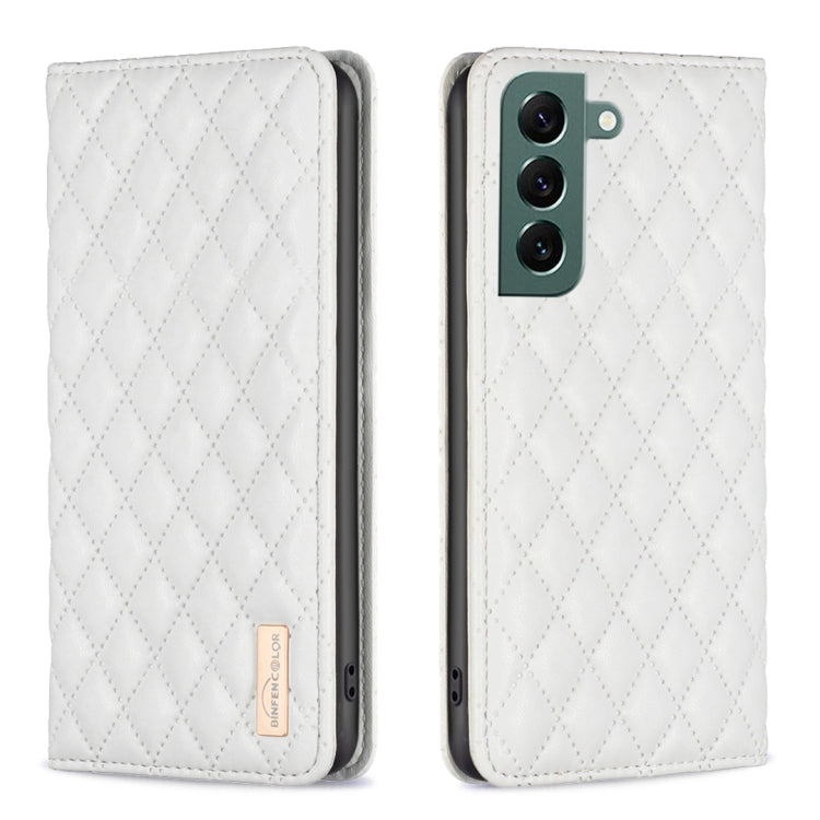 Custodia per telefono a conchiglia in pelle magnetica Diamond Lattice, For Samsung Galaxy S21 FE 5G, For Samsung Galaxy S21 5G, For Samsung Galaxy S22+ 5G, For Samsung Galaxy S22 Ultra 5G