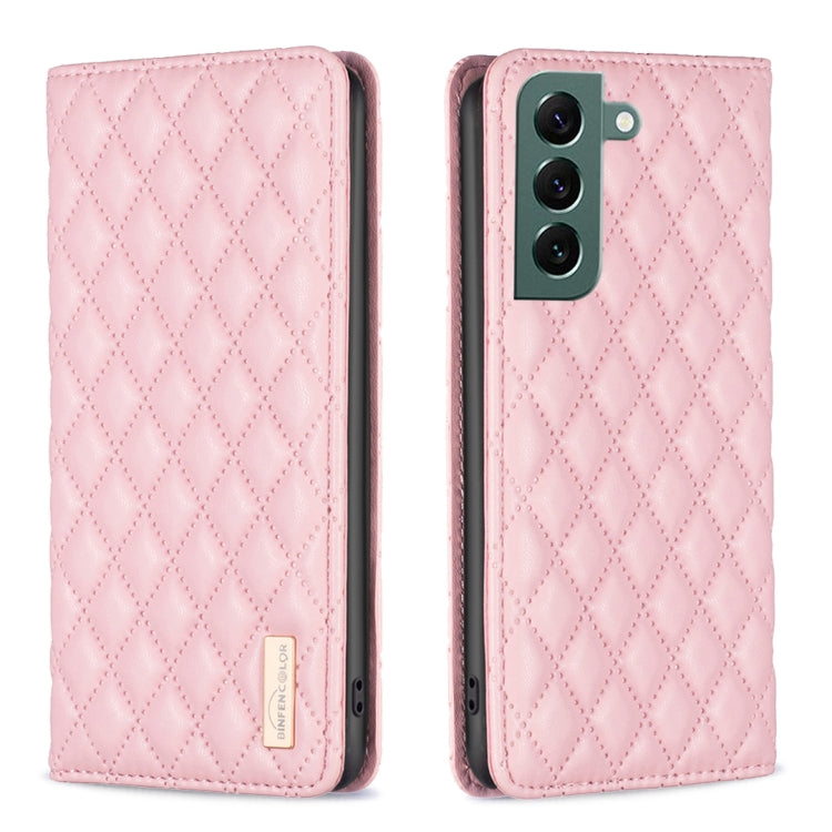 Custodia per telefono a conchiglia in pelle magnetica Diamond Lattice, For Samsung Galaxy S21 FE 5G, For Samsung Galaxy S21 5G, For Samsung Galaxy S22+ 5G, For Samsung Galaxy S22 Ultra 5G