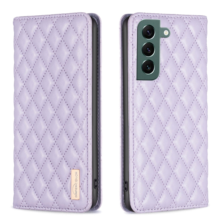 Custodia per telefono a conchiglia in pelle magnetica Diamond Lattice, For Samsung Galaxy S21 FE 5G, For Samsung Galaxy S21 5G, For Samsung Galaxy S22+ 5G, For Samsung Galaxy S22 Ultra 5G