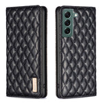 Custodia per telefono a conchiglia in pelle magnetica Diamond Lattice, For Samsung Galaxy S21 FE 5G, For Samsung Galaxy S21 5G, For Samsung Galaxy S22+ 5G, For Samsung Galaxy S22 Ultra 5G