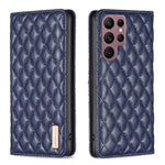 Custodia per telefono a conchiglia in pelle magnetica Diamond Lattice, For Samsung Galaxy S21 FE 5G, For Samsung Galaxy S21 5G, For Samsung Galaxy S22+ 5G, For Samsung Galaxy S22 Ultra 5G