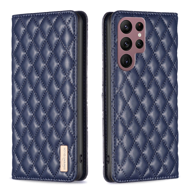 Custodia per telefono a conchiglia in pelle magnetica Diamond Lattice, For Samsung Galaxy S21 FE 5G, For Samsung Galaxy S21 5G, For Samsung Galaxy S22+ 5G, For Samsung Galaxy S22 Ultra 5G