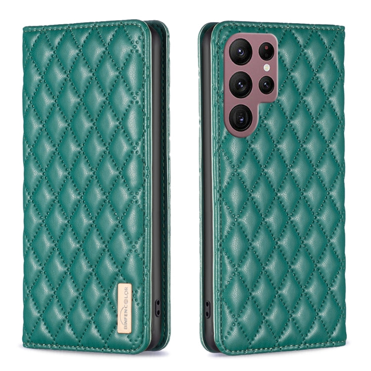 Custodia per telefono a conchiglia in pelle magnetica Diamond Lattice, For Samsung Galaxy S21 FE 5G, For Samsung Galaxy S21 5G, For Samsung Galaxy S22+ 5G, For Samsung Galaxy S22 Ultra 5G