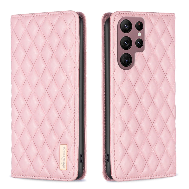 Custodia per telefono a conchiglia in pelle magnetica Diamond Lattice, For Samsung Galaxy S21 FE 5G, For Samsung Galaxy S21 5G, For Samsung Galaxy S22+ 5G, For Samsung Galaxy S22 Ultra 5G