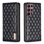 Custodia per telefono a conchiglia in pelle magnetica Diamond Lattice, For Samsung Galaxy S21 FE 5G, For Samsung Galaxy S21 5G, For Samsung Galaxy S22+ 5G, For Samsung Galaxy S22 Ultra 5G
