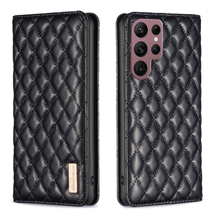Custodia per telefono a conchiglia in pelle magnetica Diamond Lattice, For Samsung Galaxy S21 FE 5G, For Samsung Galaxy S21 5G, For Samsung Galaxy S22+ 5G, For Samsung Galaxy S22 Ultra 5G