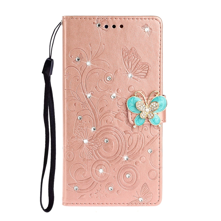 Custodia portafoglio in pelle goffrata con strass per Galaxy A01