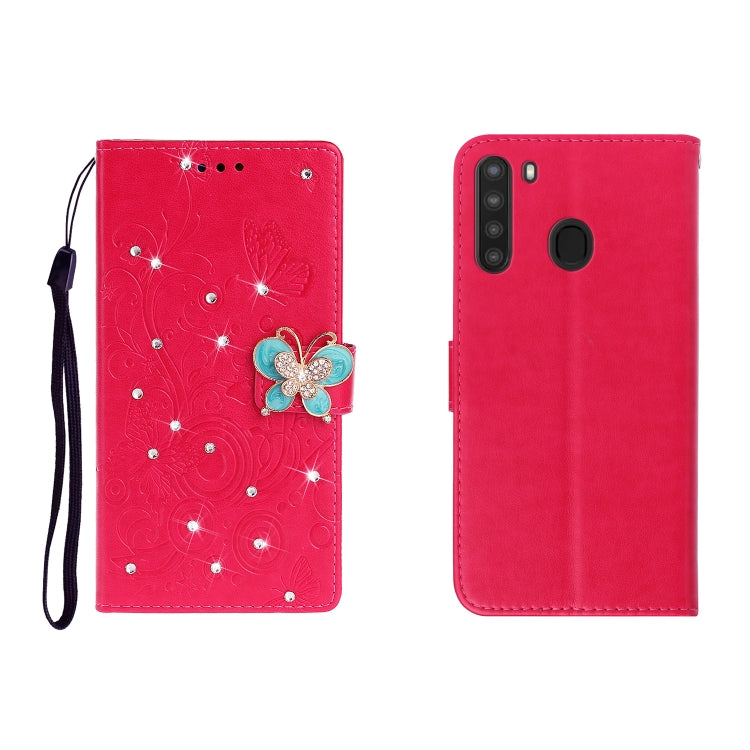 Custodia portafoglio in pelle goffrata con strass per Galaxy A01