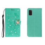 Custodia portafoglio in pelle goffrata con strass per Galaxy A01