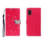 Custodia portafoglio in pelle goffrata con strass per Galaxy A01