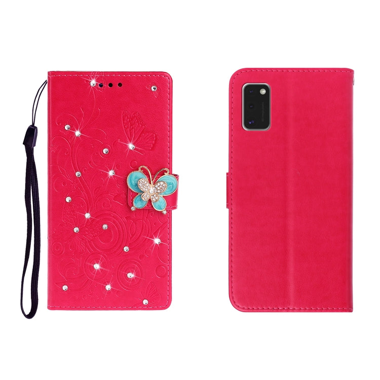 Custodia portafoglio in pelle goffrata con strass per Galaxy A01
