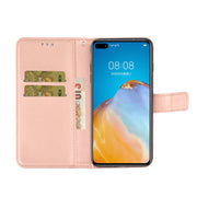 Custodia in pelle goffrata a farfalla con strass orizzontale con slot per schede, portafoglio e supporto, For Huawei P40