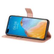 Custodia in pelle goffrata a farfalla con strass orizzontale con slot per schede, portafoglio e supporto, For Huawei P40