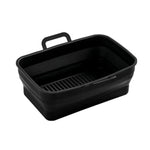 Teglia da forno pieghevole per friggitrice ad aria in silicone pieghevole a doppio cestello rettangolare