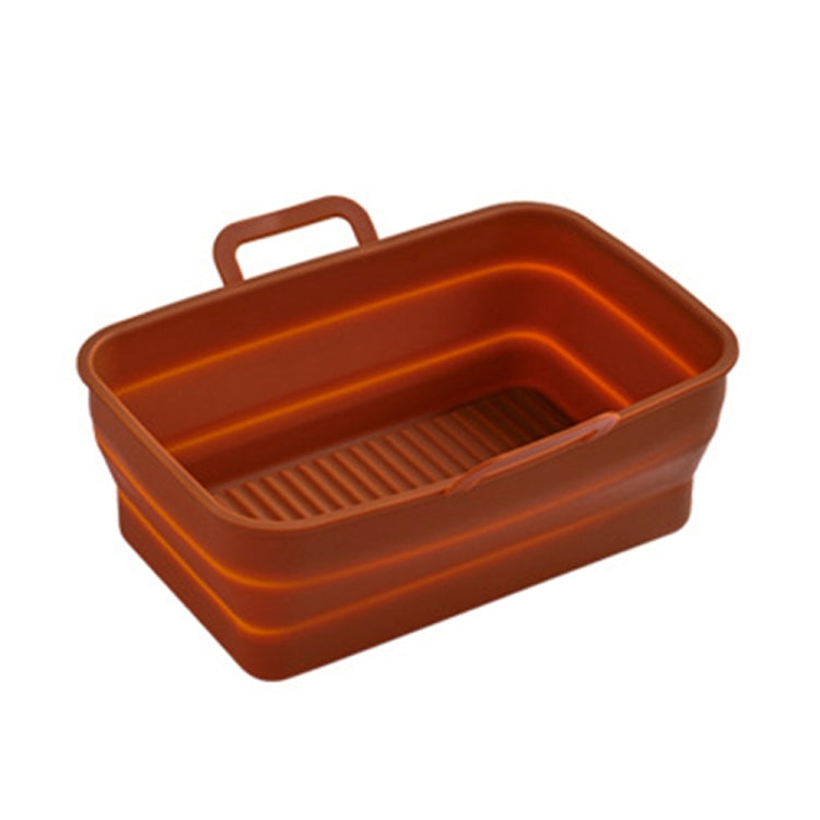 Teglia da forno pieghevole per friggitrice ad aria in silicone pieghevole a doppio cestello rettangolare