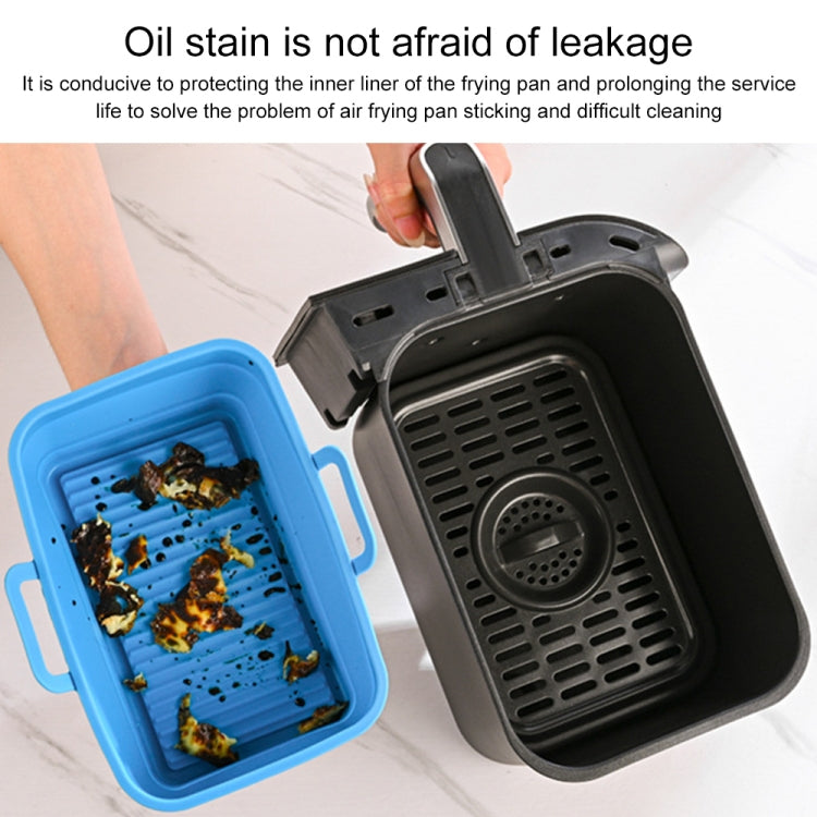 Teglia da forno pieghevole per friggitrice ad aria in silicone pieghevole a doppio cestello rettangolare