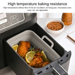 Teglia da forno pieghevole per friggitrice ad aria in silicone pieghevole a doppio cestello rettangolare