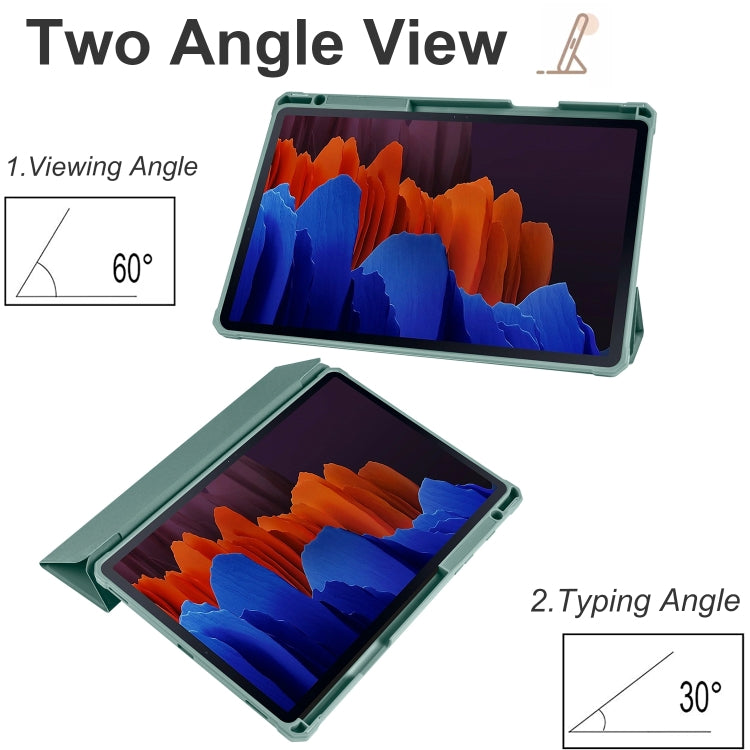 Custodia per tablet Smart in pelle pieghevole a 3 acrilici, For Samsung Galaxy Tab S7, For Samsung Galaxy Tab S7+, For Samsung Galaxy Tab S6 Lite