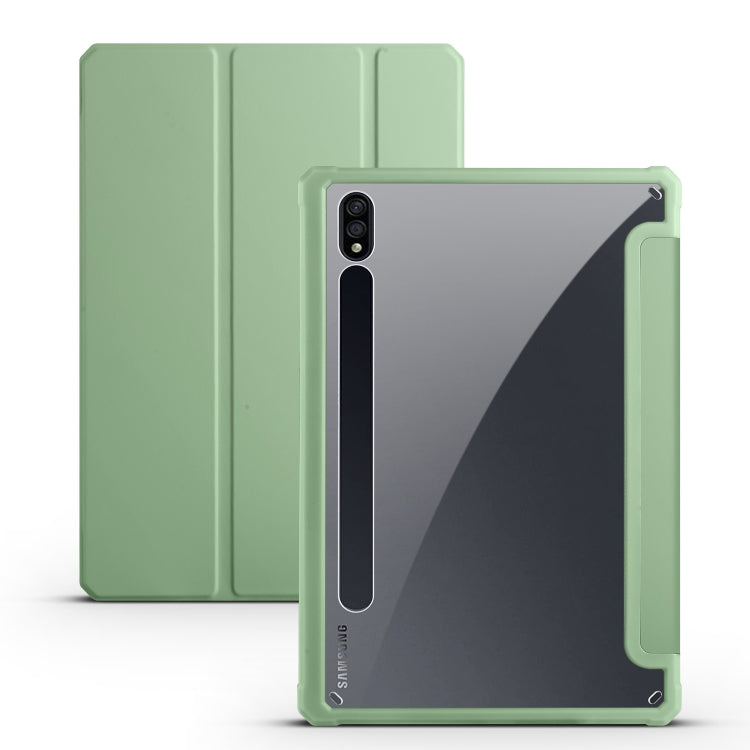 Custodia per tablet Smart in pelle pieghevole a 3 acrilici, For Samsung Galaxy Tab S7, For Samsung Galaxy Tab S7+, For Samsung Galaxy Tab S6 Lite