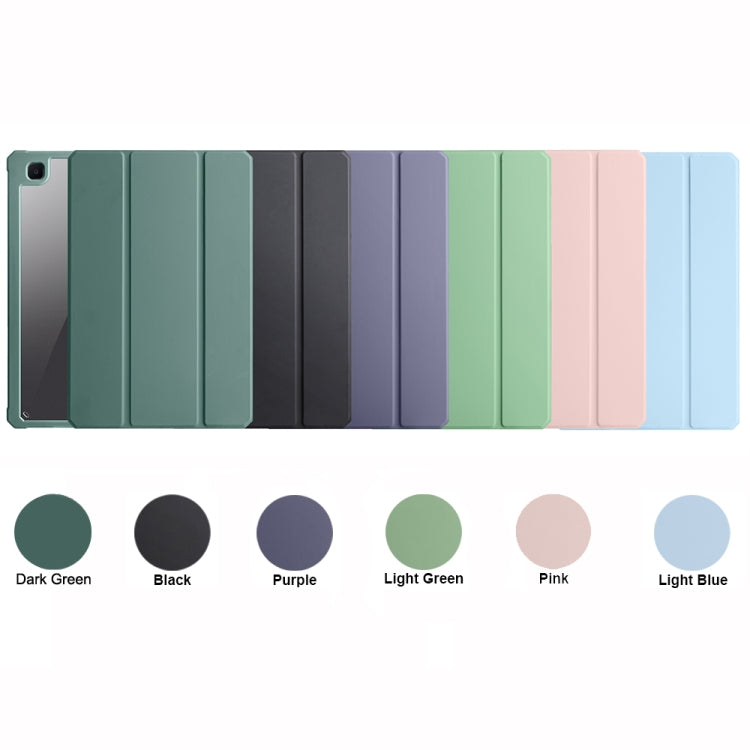 Custodia per tablet Smart in pelle pieghevole a 3 acrilici, For Samsung Galaxy Tab S7, For Samsung Galaxy Tab S7+, For Samsung Galaxy Tab S6 Lite
