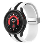 Cinturino in silicone con fibbia argento bicolore, For Samsung Galaxy Watch 5 Pro