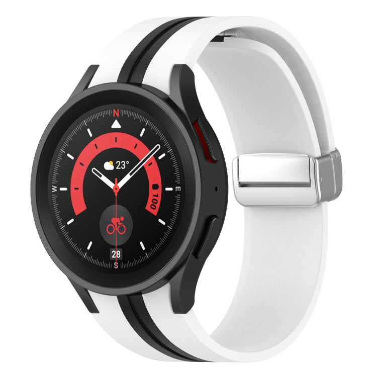 Cinturino in silicone con fibbia argento bicolore, For Samsung Galaxy Watch 5 Pro