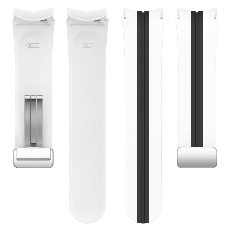 Cinturino in silicone con fibbia argento bicolore, For Samsung Galaxy Watch 5 Pro