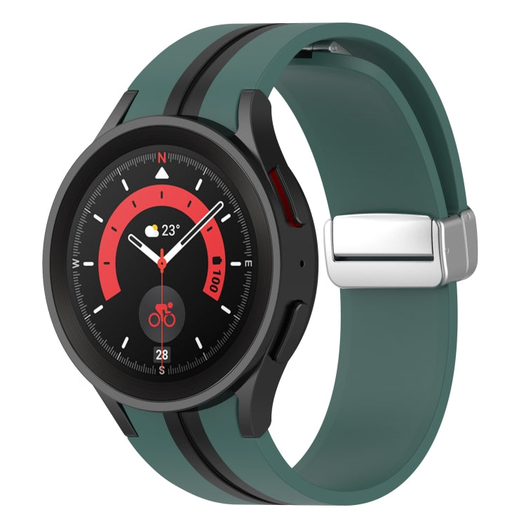 Cinturino in silicone con fibbia argento bicolore, For Samsung Galaxy Watch 5 Pro