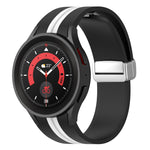 Cinturino in silicone con fibbia argento bicolore, For Samsung Galaxy Watch 5 Pro