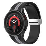 Cinturino in silicone con fibbia argento bicolore, For Samsung Galaxy Watch 5 Pro