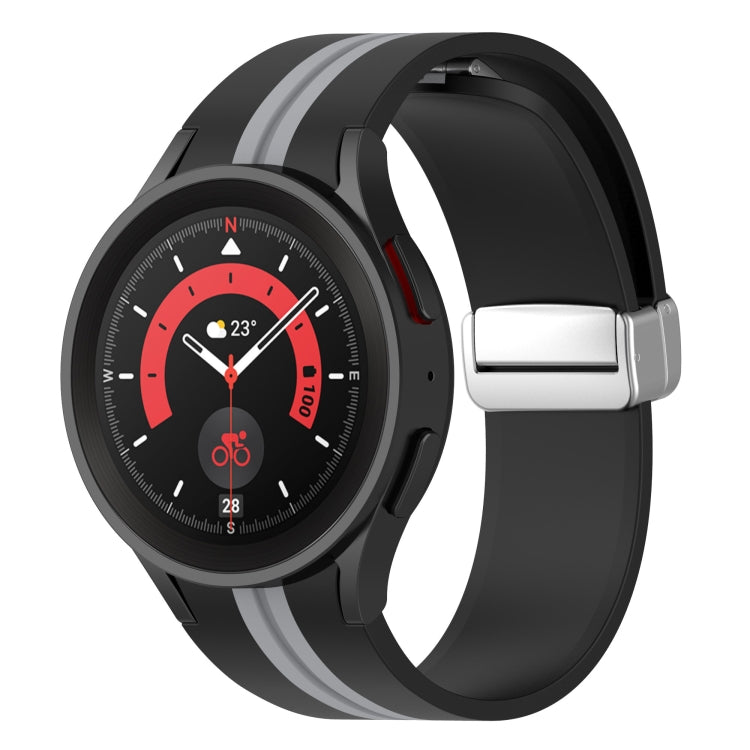 Cinturino in silicone con fibbia argento bicolore, For Samsung Galaxy Watch 5 Pro