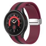Cinturino in silicone con fibbia argento bicolore, For Samsung Galaxy Watch 5 Pro