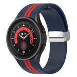 Cinturino in silicone con fibbia argento bicolore, For Samsung Galaxy Watch 5 Pro