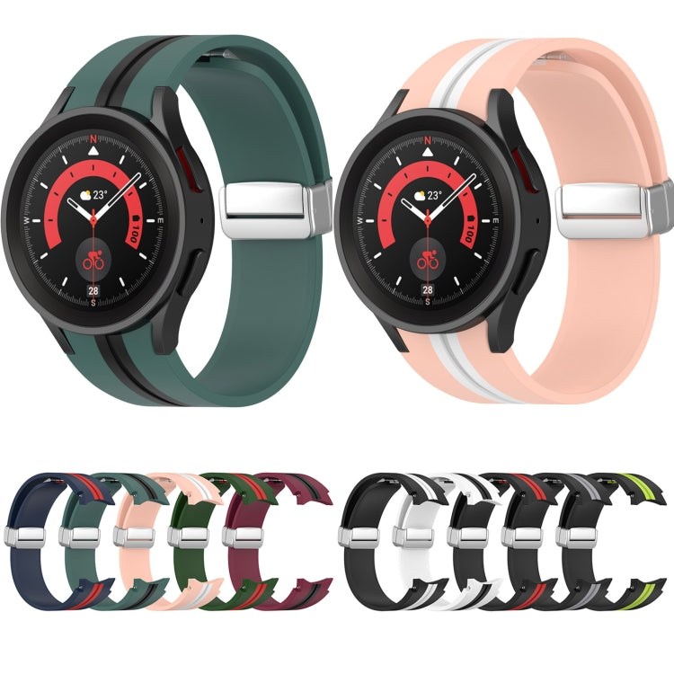 Cinturino in silicone con fibbia argento bicolore, For Samsung Galaxy Watch 5 Pro