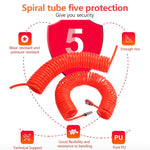 LAIZE Compressor Air Flexible PU Spring Tube con connettore, 8x5mm, 3m, with Connector, 8x5mm, 6m, with Connector, 8x5mm, 9m, with Connector, 8x5mm, 12m, with Connector, 8x5mm, 15m, with Connector, 10x6.5mm, 6m, with Connector                          ...