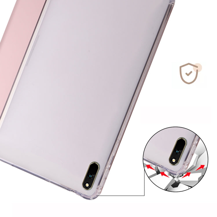 Custodia per tablet Smart Leather in TPU trasparente pieghevole a 3 pieghe, For Huawei MatePad 11 2021