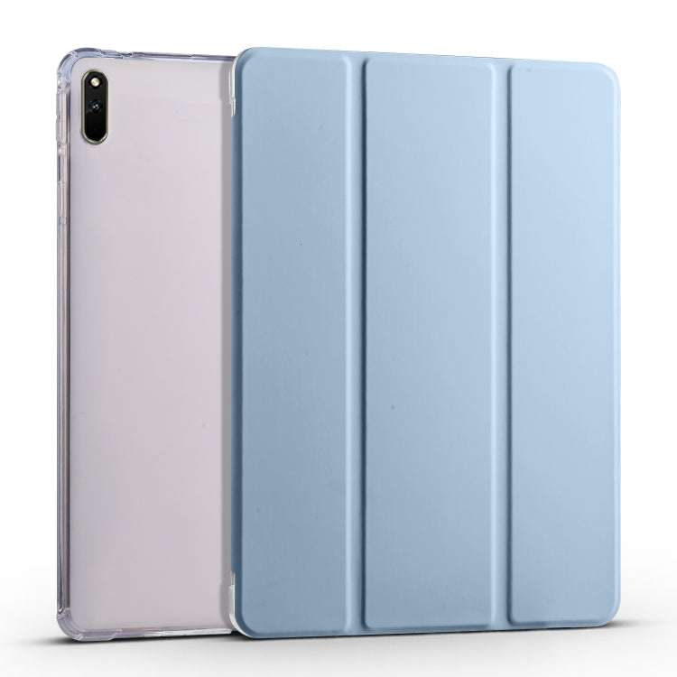 Custodia per tablet Smart Leather in TPU trasparente pieghevole a 3 pieghe, For Huawei MatePad 11 2021