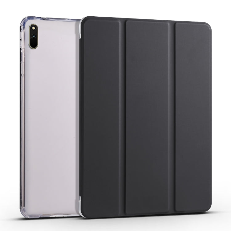 Custodia per tablet Smart Leather in TPU trasparente pieghevole a 3 pieghe, For Huawei MatePad 11 2021