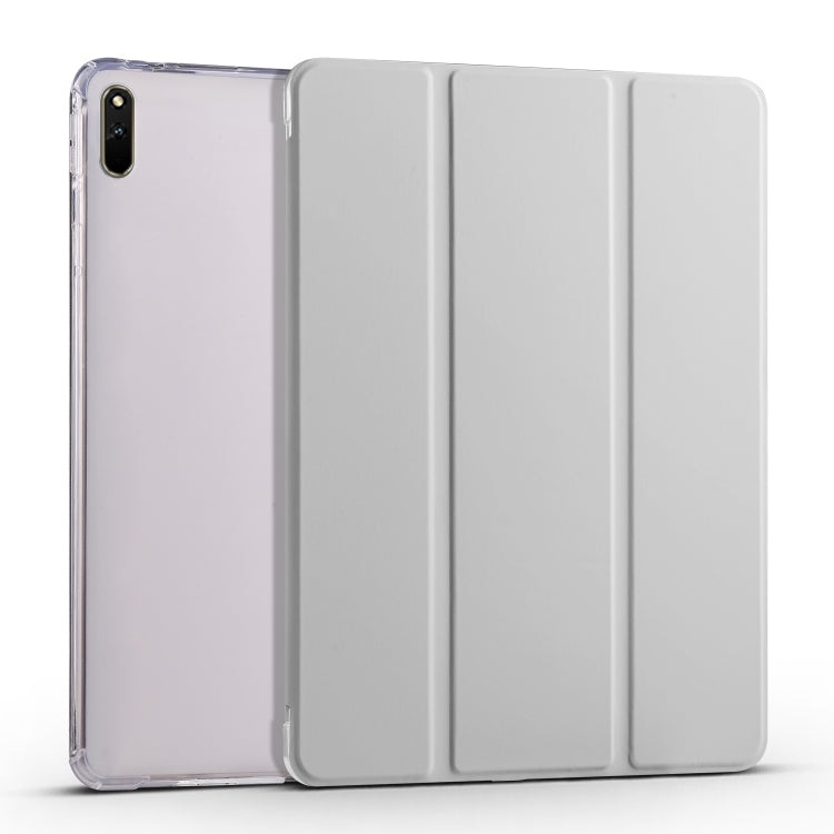 Custodia per tablet Smart Leather in TPU trasparente pieghevole a 3 pieghe, For Huawei MatePad 11 2021