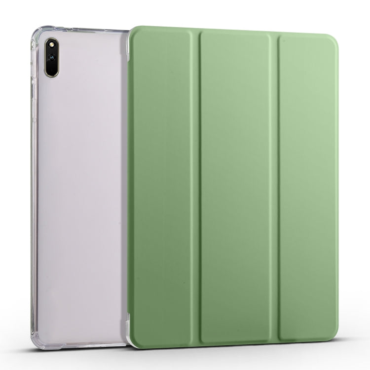 Custodia per tablet Smart Leather in TPU trasparente pieghevole a 3 pieghe, For Huawei MatePad 11 2021